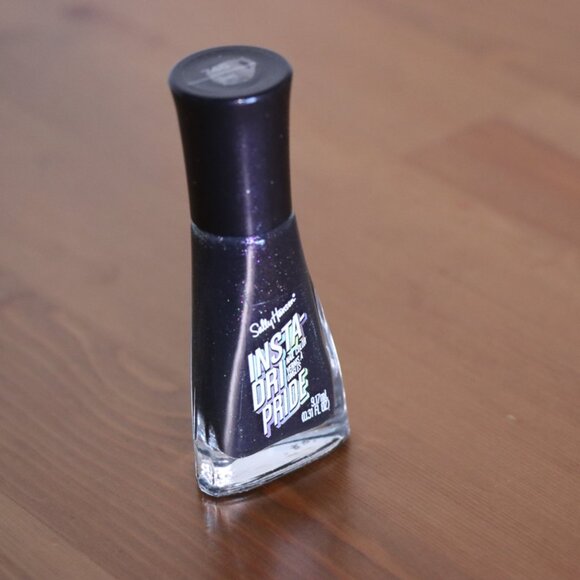 Sally Hansen Insta-Dri Nail Polish – 746 Bold Rush Black Holo Glitter Pride Edit - Picture 1 of 7